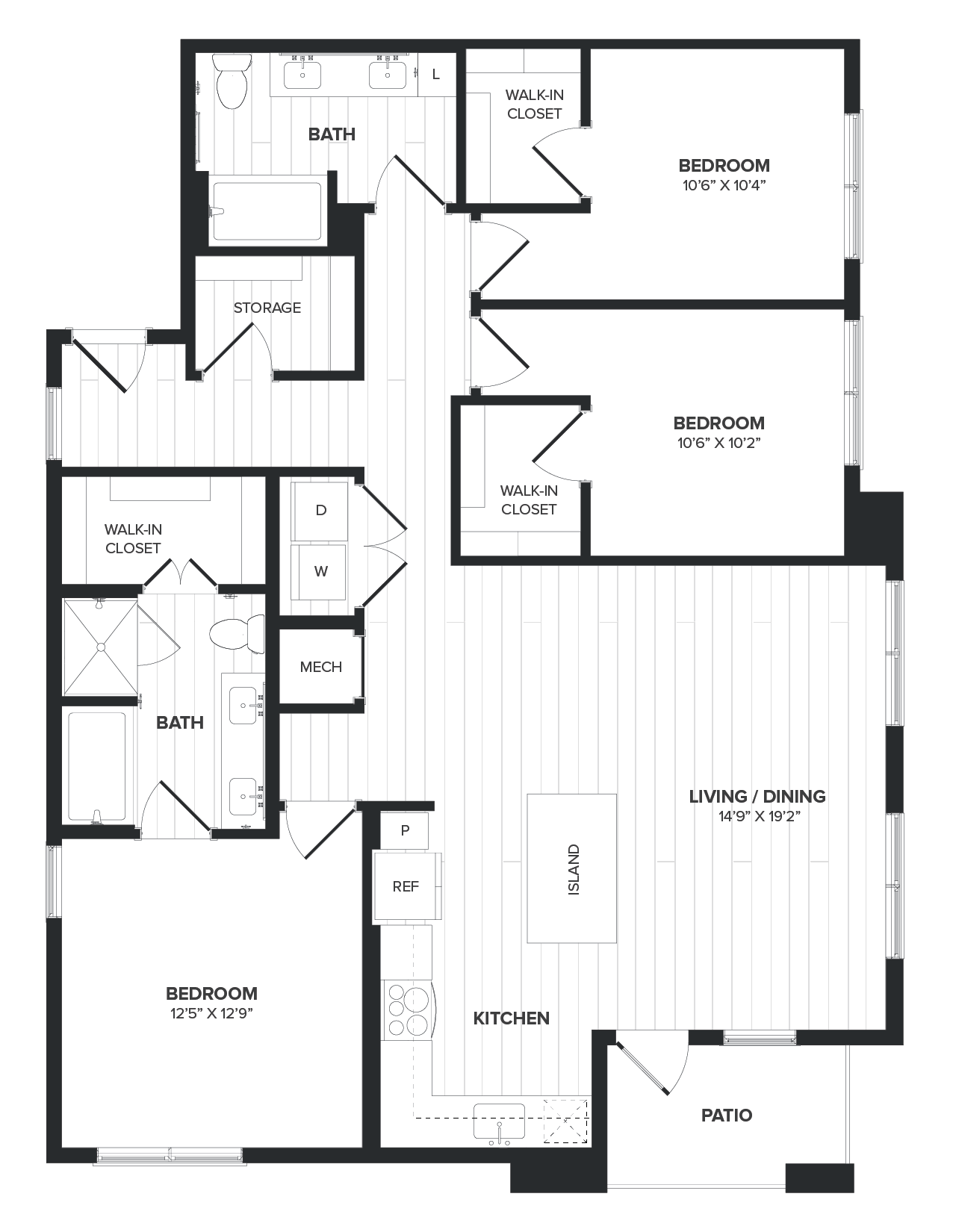 Floor Plan Image of Apartment Apt 11-214